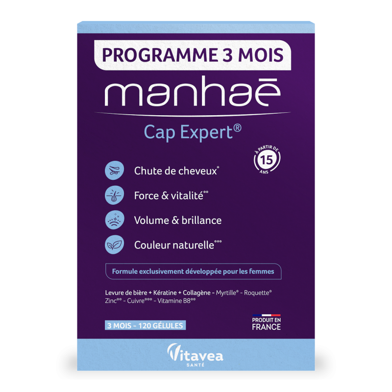 MANHAE CAP EXPERT - impotriva caderii parului, 120 capsule vegetale,