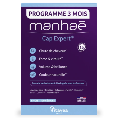 MANHAE CAP EXPERT - impotriva caderii parului, 120 capsule vegetale, VITAVEA