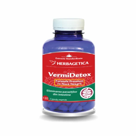 VERMIDETOX - antiparazitar si detoxifiant natural, 120cps, Herbagetica