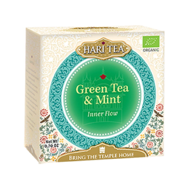 Ceai premium - inner flow - ceai verde si menta eco-bio 10dz - hari tea
