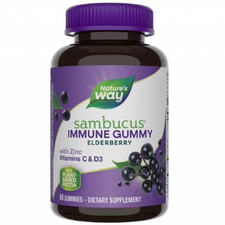 Sambucus Elderberry, extract din samburi de Soc cu rol in sprijinirea sistemului imunitar, 60 jeleuri, Secom