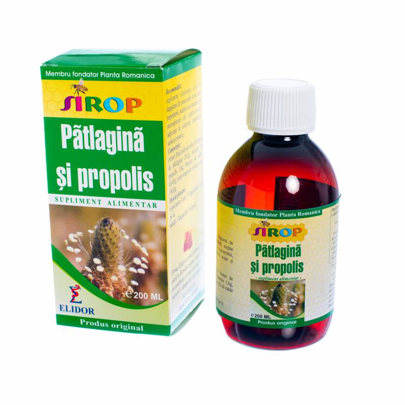 SIROP PATLAGINA SI PROPOLIS, 200 ml, Pontica Elidor