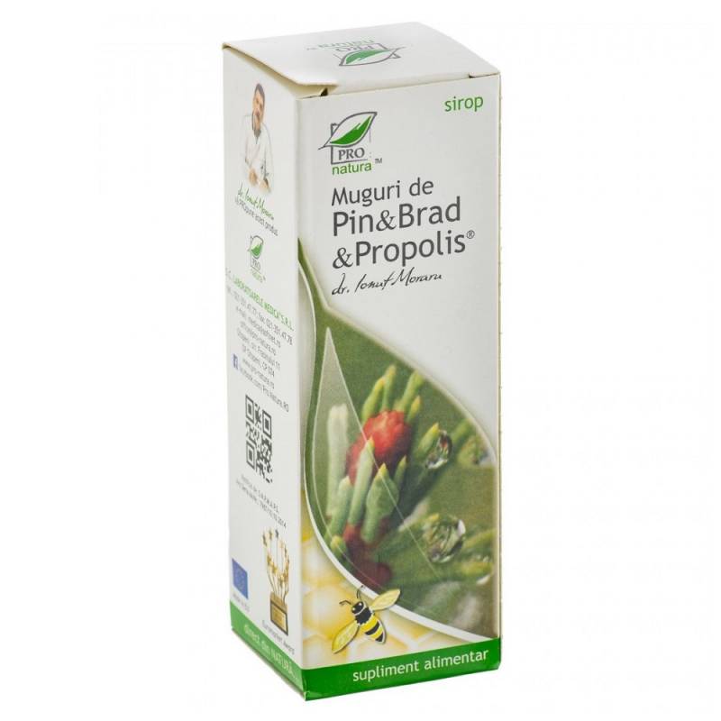 Sirop cu Muguri de Pin, Brad si Propolis, 100 ml, Medica - Pro Natura