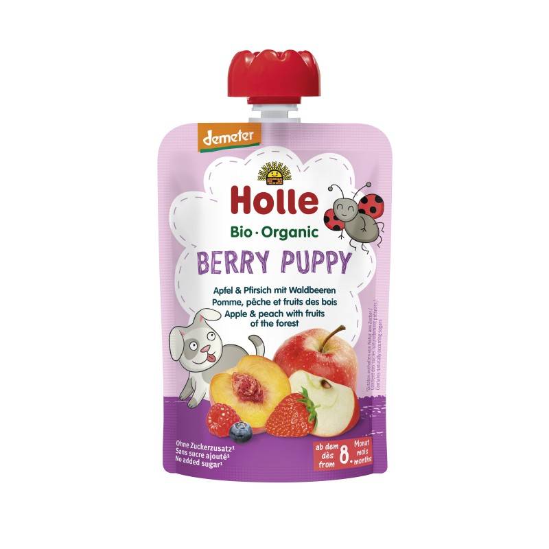 Piure de mere, piersici si fructe de padure pentru copii, + 8 luni,