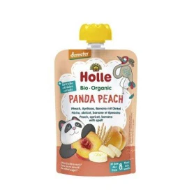 Panda Peach - Piure de piersici, caise si banane, cu spelta pentru copii, + 8 luni, eco-bio, 100 g, Holle