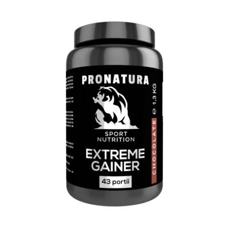 Extreme Gainer Chocolate, pulbere proteica cu aroma de ciocolata, 1.3 kg, Medica - Pro Natura