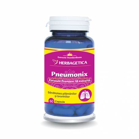 PNEUMONIX, sanatatea plamanilor si a bronhiilor, 60 capsule, Herbagetica