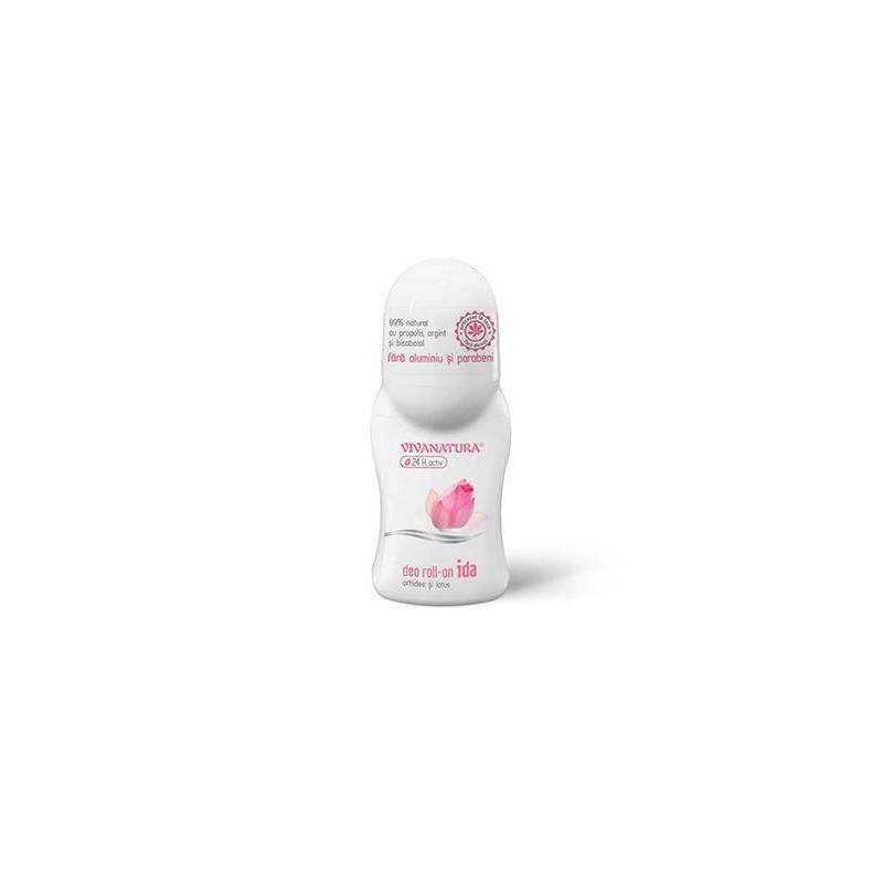 Deodorant natural roll-on IDA - Orhidee si Lotus 50ml - Vivanatura
