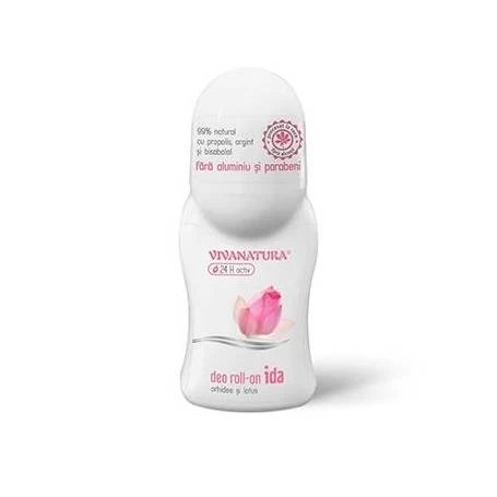 Deodorant natural roll-on IDA - Orhidee si Lotus 50ml - Vivanatura