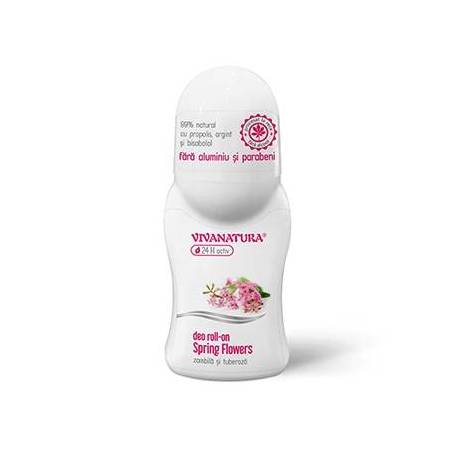 Deodorant natural roll-on Spring Flowers - Zambila si Tuberoza 50ml - Vivanatura