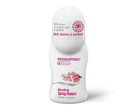 Deodorant natural roll-on spring flowers - zambila si tuberoza 50ml - vivanatura
