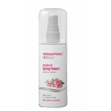 Deodorant natural spray Spring Flowers - Zambila si Tuberoza 100ml - Vivanatura