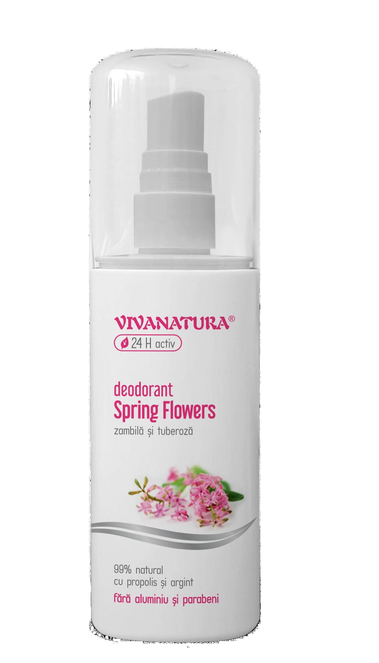 Deodorant natural spray spring flowers - zambila si tuberoza 100ml - vivanatura
