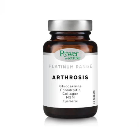 Arthrosis - Glucozamina, Condroitina, Colagen, MSM, Turmeric - 30 tablete, Power of Nature - Platinium