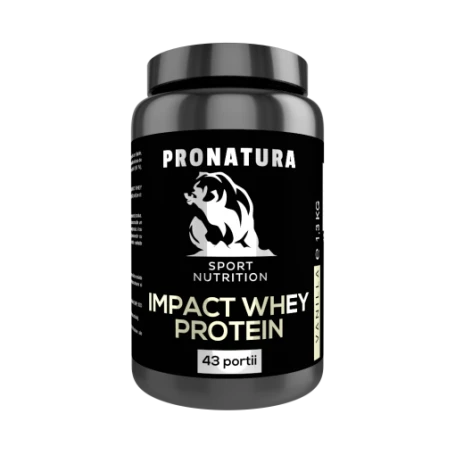 Impact Whey Protein Vanilie, Proteine din Zer cu aroma de vanilie, 1,3 Kg, Medica - Pro Natura