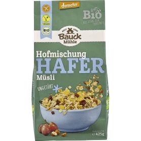 Musli cu ovaz, stafide si alune, fara zahar, fara gluten, eco-bio, demeter, 425 g, BauckHof