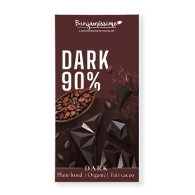 Ciocolata neagra 90% cacao, eco-bio, 60g, Benjamissimo
