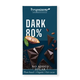 Ciocolata neagra 80% cacao, eco-bio, 60g, Benjamissimo