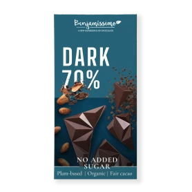 Ciocolata neagra 70%, eco-bio, 60g, Benjamissimo