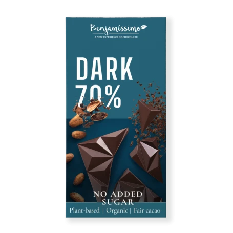 Ciocolata neagra 70%, eco-bio, 60g, Benjamissimo