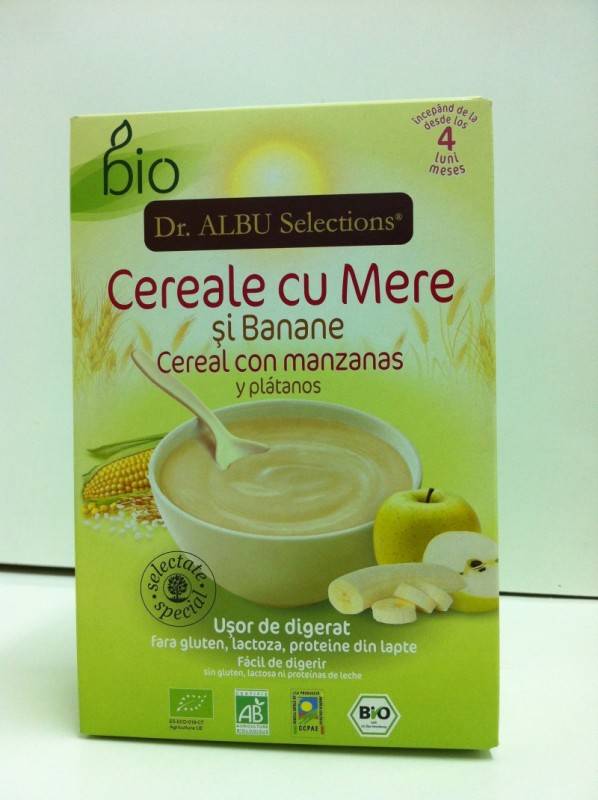 Cereale bebelusi cu mere si banane - 250g - eco bio - dr albu selections