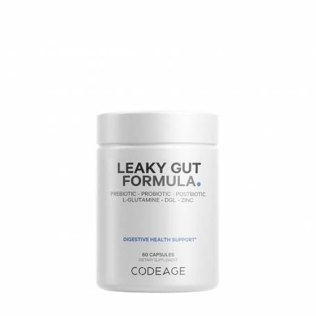 Leaky Gut - L-glutamine, Prebiotics, Probiotics, Postbiotic - Sanatatea Intestinala, 60 capsule - Codeage - GNC