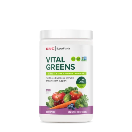 Superfoods Vital Greens Daily Superfoods Powder, Pudra Cu Super Alimente Verzi Cu Aroma De Fructe De Padure, 424.8 G, GNC