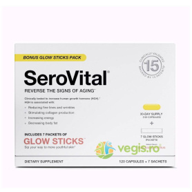 Serovital Glow Sticks, Formula pentru Luminozitatea si Revitalizarea Tenului cu Aroma de Citrice de Vara, 28 plicuri, GNC