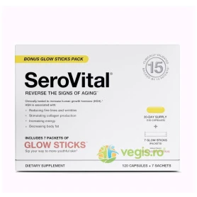 Serovital Glow Sticks, Formula pentru Luminozitatea si Revitalizarea Tenului cu Aroma de Citrice de Vara, 28 plicuri, GNC