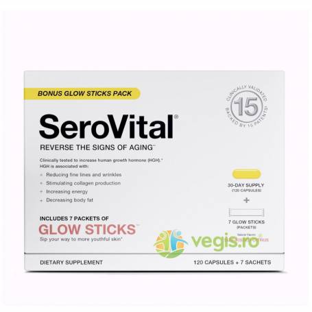 Serovital Glow Sticks, Formula pentru Luminozitatea si Revitalizarea Tenului cu Aroma de Citrice de Vara, 28 plicuri, GNC