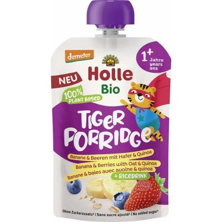 Terci cu banane, fructe de padure, ovaz si quinoa pentru copii, +1 an, eco-bio, 110 g, Holle