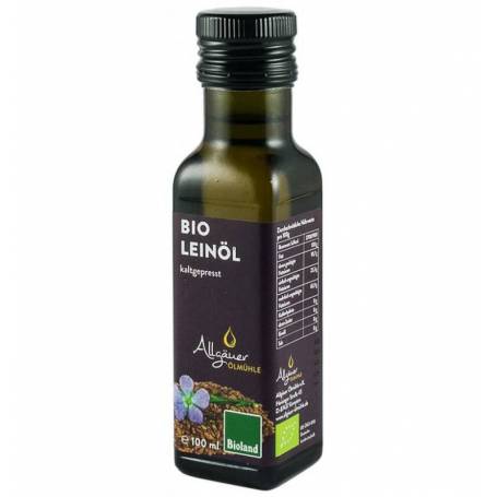 Ulei din seminte de in, presat la rece- eco-bio 100ml - Allgauer Olmuhle