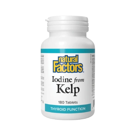 Iodine from Kelp - iod natural din alge, 180 capsule - Natural Factors