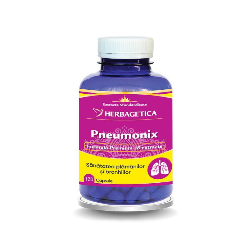 PNEUMONIX, sanatatea plamanilor si a bronhiilor, 120 capsule,