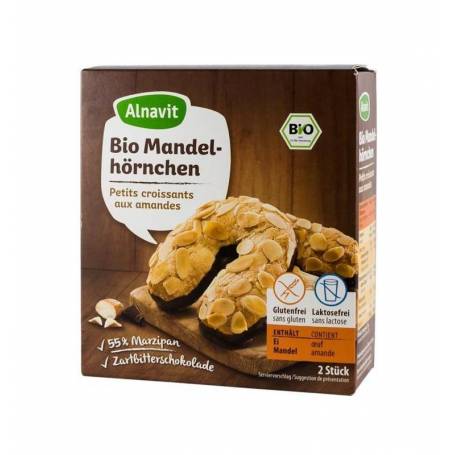 Cornulete bio cu migdale, martipan si ciocolata, 150g - Alnavit