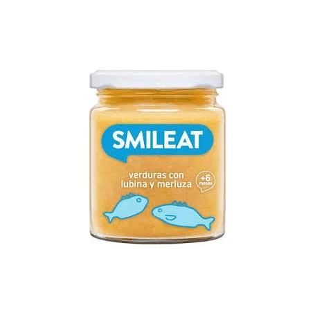 Piure de legume pentru bebelusi +6 luni cu merluciu, biban si ulei masline, 230 g, Smileat