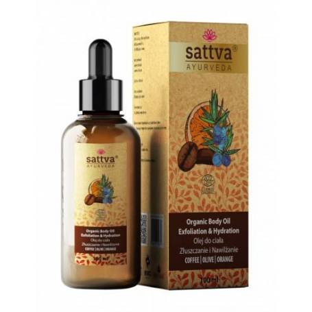 Ulei de corp cu cafea, ulei de portocale si masline, 100 ml, Sattva Ayurveda