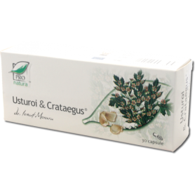Usturoi cu Crataegus, imbunatateste circulatia sangelui, 30 capsule, Medica - ProNatura