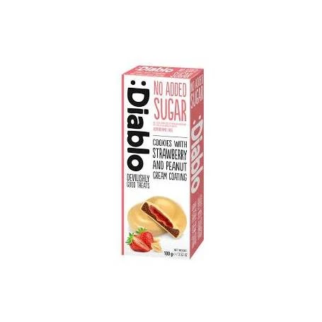 Fursecuri fara zahar cu capsuni si unt de arahide 100 g, Diablo
