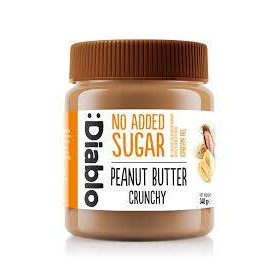 Crema de arahide 100% cu bucatele crocante de arahide, fara zahar, 340 g, Diablo