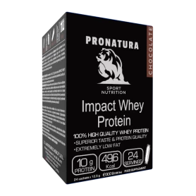 Impact Whey Protein, Pudra proteica din Zer cu aroma de ciocolata, 24 plicuri, Medica - ProNatura