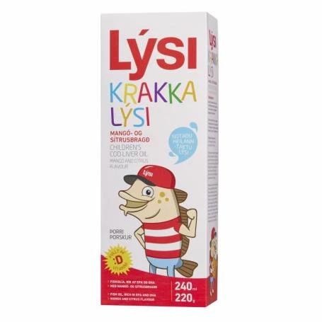 ULEI DIN FICAT DE COD - omega 3 - aroma de MANGO, 240 ml, LYSI