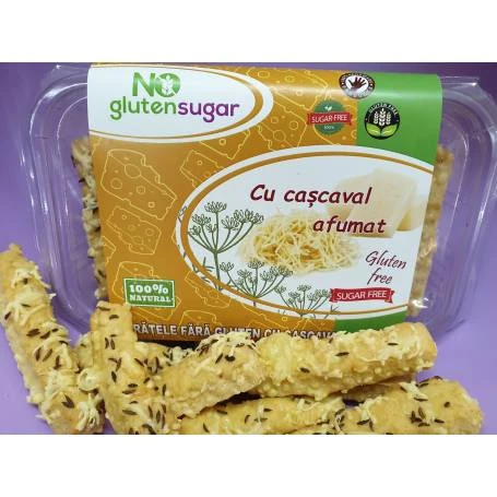 Saratele fara gluten cu cascaval afumat fara gluten, 200 g, No Gluten Sugar