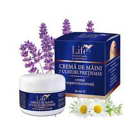 Crema de maini cu 7 uleiuri pretioase, 50 ml, Life Bio