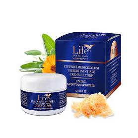 Crema de corp cu ciuperci medicinale si uleiuri esentiale, 50 ml, Life Bio