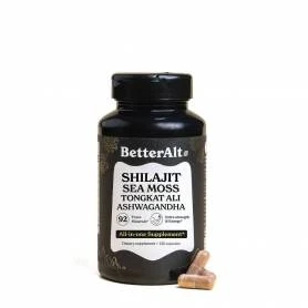 Better Alt - Shilajit Sea Moss, Formula Shilajit cu Alge Marine, Ashwagandha si Tongkat Ali, 120 capsule - GNC