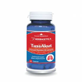 TUSSAKUT, calmeaza tusea, usureaza expectoratia, 30 capsule, Herbagetica