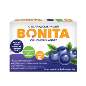 BONITA COACAZE NEGRE - ACID HIALURONIC, 24 comprimate de supt cu lichen islandez VEDRA