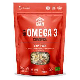 Mix Omega 3, cu seminte de canepa, chia si goji, eco-bio, 200 g, Iswari