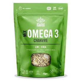 Mix Omega 3, cu seminte de canepa, in si chia, eco-bio, 200 g,  Iswari